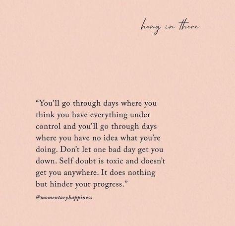 Inspiring quote that is a great reminder about good days and bad days. Momentary Happiness, Happy Words, Work Quotes, Wonderful Words, Self Love Quotes, Bad Day, Pattern Free, A Quote, Note To Self