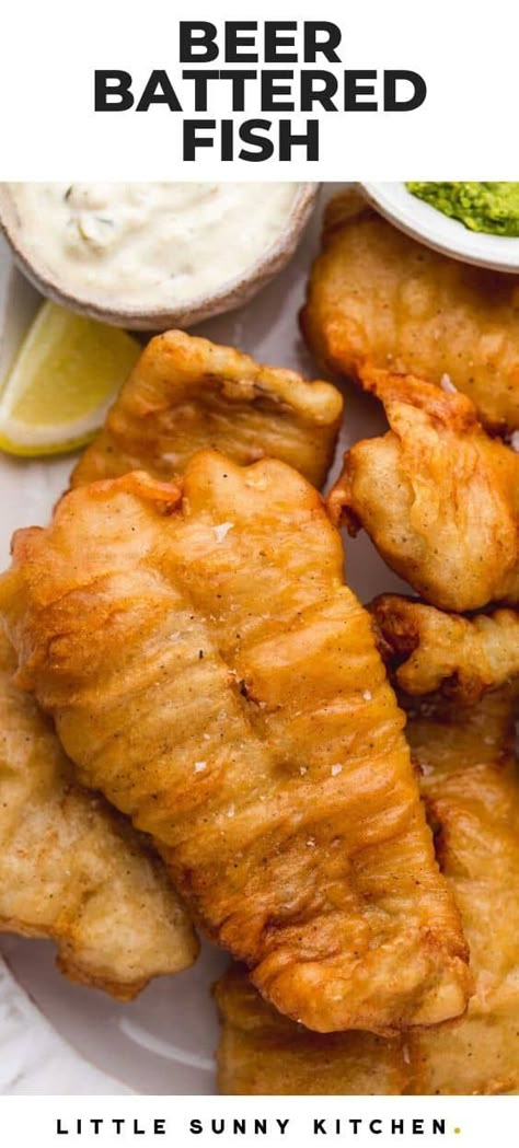 How To Make Beer Batter, Battered Fish Recipe, Beer Battered Fish And Chips, Beer Batter Recipe, Beer Battered Fish Recipes, Fish Batter, Fish Batter Recipe, Fish N Chips Recipe, Strawberry Sangria