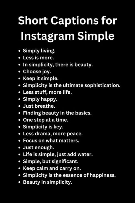 Short Captions for Instagram Simple Instagram Bio Ideas Short Simple, Short Caption For Pictures Of Yourself, Cleaning Captions For Instagram, Classy Feed Instagram, Cute Simple Quotes Short, Caption For Myself Pic, Short Captions For Instagram Simple, Short Captions For Pictures Of Yourself, Classy Instagram Feed