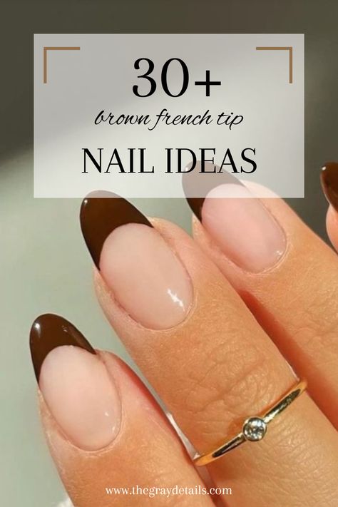 30+ brown french tip nail ideas