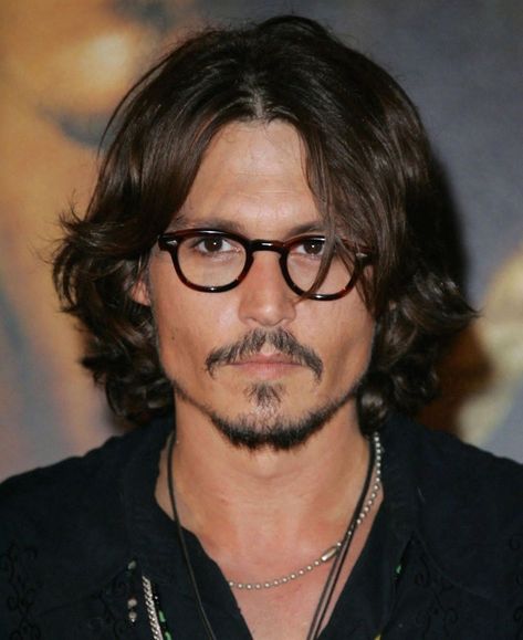 Johnny Depp Facial Hair, Hairstyles For Men With Glasses, Johnny Depp Haircut, Johnny Depp Hair, Johnny Depp Long Hair, Long Hair And Glasses, Johnny Depp Hairstyle, 2000s Hair, Hair And Glasses