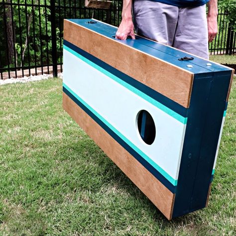 Small Woodworking Projects Portable Cornhole Boards Diy, Wood Burning Cornhole Boards, Cornhole Boards Diy, Corn Hole Plans, Cornhole Board Plans, Bean Bag Storage, Ww Ideas, Diy Cornhole Boards, Hobby Lobby Crafts