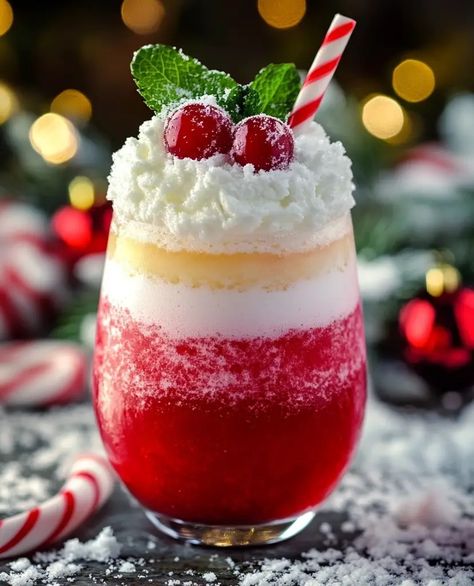 Kissing Santa Claus Mocktail Southern Caramel Cake, Christmas Mocktails, Unsweetened Cranberry Juice, Xmas Drinks, Shake It Up, Strawberry Shortcake Cheesecake, Christmas Drinks Recipes, Pecan Pie Cookies, Designated Driver