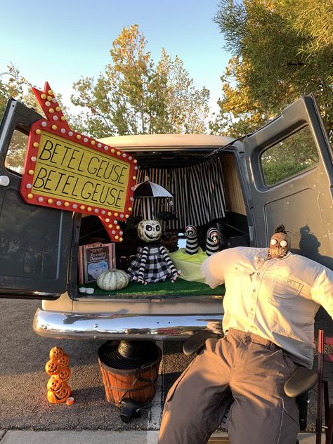 Beatle Juice Trunk Or Treat, Corpse Bride Trunk Or Treat, Beetlejuice Trunk Or Treat Ideas For Cars, Beetlejuice Trunk Or Treat Ideas For Suv, Beetlejuice Scarecrow, Bettle Juice Trunk Or Treat, Little Shop Of Horrors Trunk Or Treat, Trunk Or Treat Ideas For Cars Beetlejuice, Beetlejuice Office Decor