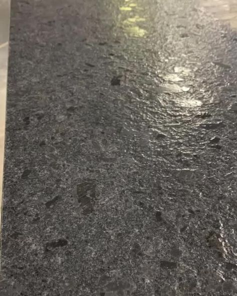 A stunning piece of leathered steel grey granite, before and after our colour enhancement and sealer is applied. I love the difference it makes!... | By Set In Stone Steel Grey Granite, Home Stairs Design, Grey Granite, Rustic Farmhouse Kitchen, House Stairs, Steel Grey, Stairs Design, Grey Stone, Farmhouse Kitchen