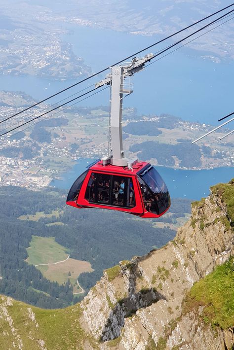 Mount Pilatus high above #Lucerne is one of my favorite peaks. I recommend a day trip from Lucerne that combines boat, cogwheel railway and two types of cable cars. The fairly new #DragonRide cable car is the final link from Fräkmüntegg to the summit.  #cablecar #seilbahn #mountpilatus #luzern #alps #swissalps #schweiz #switzerland #europe Mount Pilatus, Nuristan Afghanistan, Live Peacefully, Swiss Mountains, Two Dragons, Swiss Railways, Subway Train, Heart Of Europe, Interlaken