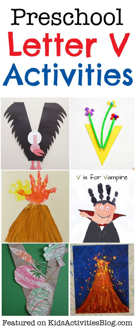 Preschool Letter V Activities -- Learn the alphabet with these fun and educational activities for kids. V Art For Preschool, Letter V Activity For Preschoolers, Letter Vv Activities For Preschool, V Is For Craft Preschool, Preschool Letter V Activities, Letter V Preschool Crafts, V Activities For Preschool, Letter V Crafts For Preschoolers, Letter V Activities For Preschool