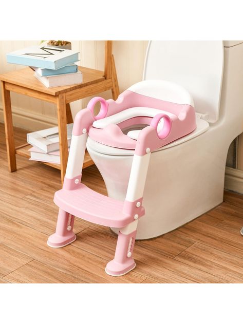 Potty Training Toilet Seat with Step Stool Ladder for Boys and Girls Baby Toddler Kid Children Toilet Training Seat Chair with Handles Padded Seat Non-Slip Wide Step(Pink) Potty Training Toilet Seat, Toddler Toilet, Potty Training Toilet, Potty Training Seats, Toddler Potty, Potty Toilet, Potty Seat, Potty Chair, Potty Time