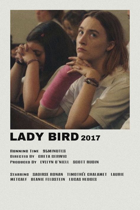 Lady Bird Movie Poster, Posters Above Bed, Lady Bird Movie, Comedy Drama Movies, Movie Polaroids, Alt Posters, Indie Movie Posters, Alternative Posters, Movie Collage