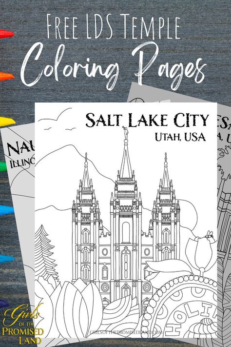 Free beautiful coloring pages of various temples of The Church of Jesus Christ of Latter-Day Saints. These intricate illustrations can be downloaded and copied or colored online. A great activity for kids, teens, and adults of all ages. Great for primary lessons, young women activities, Family Home Evenings, and more. #temples #LDS #Mormon #freeactivity #coloring #sundayactivity #youngwomen #relaxingactivity #generalconference Lds Temple Coloring Page, General Conference Primary Activity, Lds Coloring Pages For Adults, Lds General Conference Coloring Pages, Lds Temple Activities, Temple Primary Activity, Lds Primary Temple Activities, Lds Temple Crafts For Kids, Lds Temple Coloring Pages Free Printable