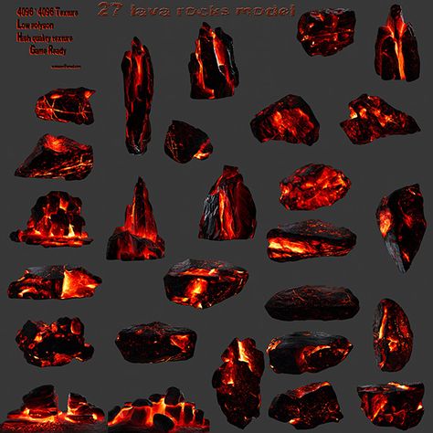 lava rocks by icekazim Rock_1¡­..................12799 polygon.........12913 vertices. Rock_2¡­..................14479 polygon.........14586 vertices. Rock_3¡­..................3775 polygon.........3777 vertices. Rock_4¡­..................3322 polygon.........3324 vertices. Rock_5¡­..................3003 polygon. .........3005 Earth Powers, Super Powers Art, Fire Flame, 3d Modelling, Lava Rock, Environment Design, Environment Concept Art, Fantasy Landscape, 3d Animation