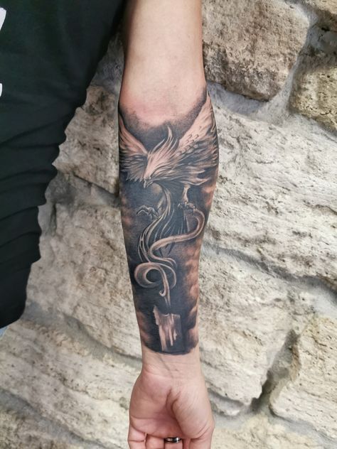 Phoenix Tattoo Arm, Small Eagle Tattoo, Liverpool Tattoo, Inner Forearm, Inner Forearm Tattoo, Small Tats, Men Tattoos Arm Sleeve, Angel Tattoo Designs, Eagle Tattoo