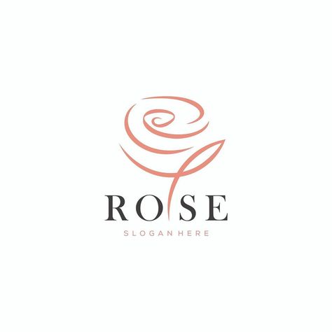 Rose Logo Ideas, Flower Logo Design Ideas, Florist Logo Design, Rose Logo Design, Candle Logo Design, Minimal Flat, Drawing Logo, Logo Rose, Rose Logo