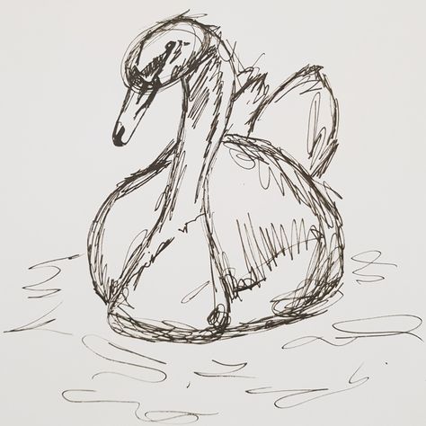 Swan art pen scribble squiggle Simple Scribble Art, Swan Drawing Simple, Pen Scribble Art Easy, Squiggle Drawing, Scribble Art Easy, Pen Scribble Art, Study Sketches, Swan Drawing, Scribble Sketch