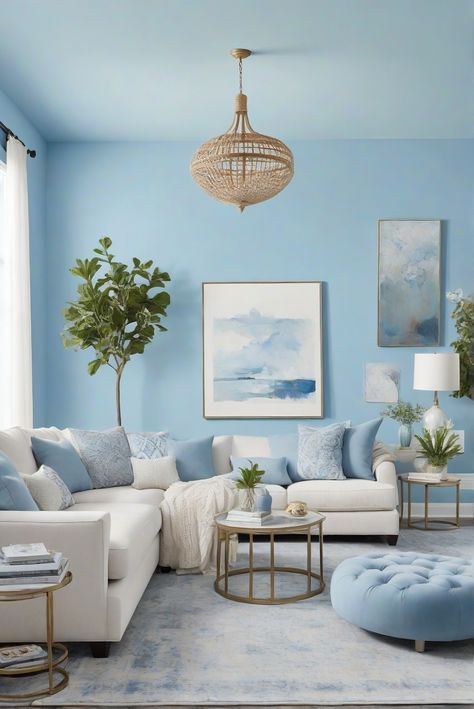 Dive into Heavenly Blue (709) decor and "embrace the skies" with our top 2024 interior designer routine. Get inspired to create a heavenly home retreat. #Ad #homedecor #homedesign #wallpaints2024 #Painthome #interiorarchitecture Wall Colors Green Living Room Colors
Bright Living Room Colors
Apartment Renovation
Living room Remodeling
Modern Paint Colors
2024 Light Blue Apartment, Pastel Living Room Decor, Sky Blue Walls, Sky Blue Living Room, Bright Living Room Colors, Green Living Room Wall, Pastel Colors Living Room, Light Blue Home Decor, Colorful Living Room Bright