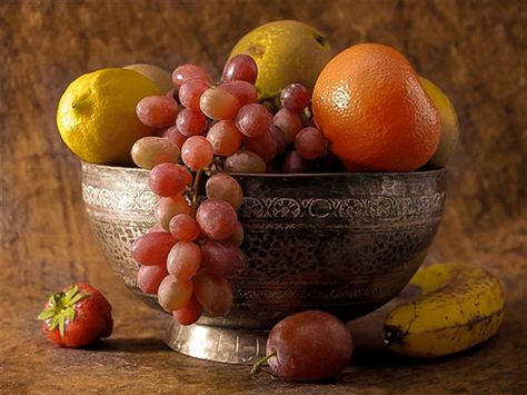 A Fruit Bowl Still Life, with natual light and textured background. Fruit Bowl Photography, Unseen Beauty, Bowl Photography, Fruit Bowl Display, Bowl Of Fruit, Still Life Pictures, Photography Names, Fruits Drawing, Lovely Pictures