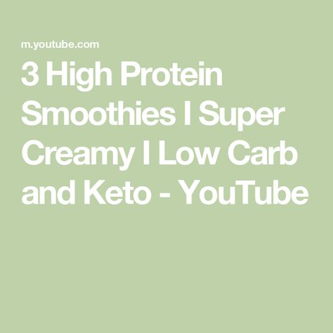 3 High Protein Smoothies I Super Creamy I Low Carb and Keto - YouTube High Protein Low Carb Smoothies, Low Calorie High Protein Smoothie Recipes, Bariatric Protein Smoothie Recipes, High Protein Low Cal Smoothie, High Protien Smoothies, High Protein Smoothies, Protein Smoothies, Protein Smoothie, Discount Code