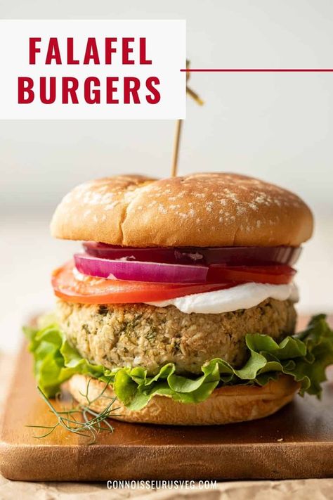 These falafel burgers are made with chickpeas, garlic, and fresh herbs! Vegan, optionally gluten-free, loaded with flavor, and super easy to make, they're flavor-packed and come together in a cinch! Falafel Patties, Gluten Free Falafel, Easy Falafel, Falafel Burger, Turkey Burger Recipe, Falafel Burgers, Vegan Burger Recipe, Healthy Vegan Dinner Recipes, Healthy Vegan Dinner