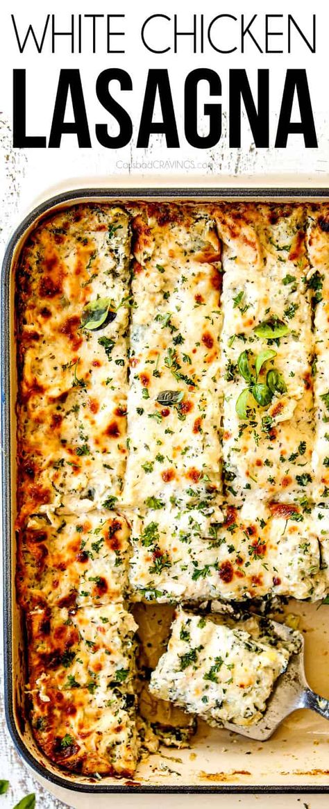 WORLD'S BEST CHICKEN LASAGNA (make ahead, freezer instructions, tips, tricks) Lasagna With Ricotta, White Chicken Lasagna, Chicken Lasagna Recipe, White Lasagna, Frozen Lasagna, Chicken Alfredo Lasagna, Alfredo Lasagna, Baked Lasagna, How To Make Lasagna