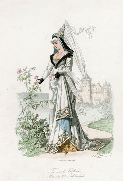 1400s Fashion, 15th Century Fashion, 15th Century Clothing, Medieval Clothes, History Fashion, Middle Age Fashion, Medieval Costume, Century Clothing, Medieval Clothing