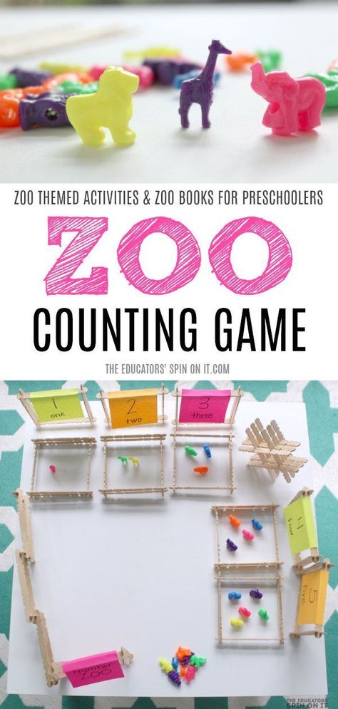 Create your very own zoo with this adorable Zoo Animal Counting Activity. Using wooden popsicle sticks and tiny plastic zoo animals your child will practice their number recognition, fine motor skills and build their imagination with this fun zoo activities for preschoolers. The book activity is a fun way to sneak in math as you read the popular book Good Night Gorilla. via @educatorsspinon Zoo Animals Preschool Activities, Dear Zoo Activities, Zoo Animals Preschool, Goodnight Gorilla, Counting Activities For Preschoolers, Preschool Zoo Theme, Zoo Preschool, Zoo Crafts, Animals Crafts