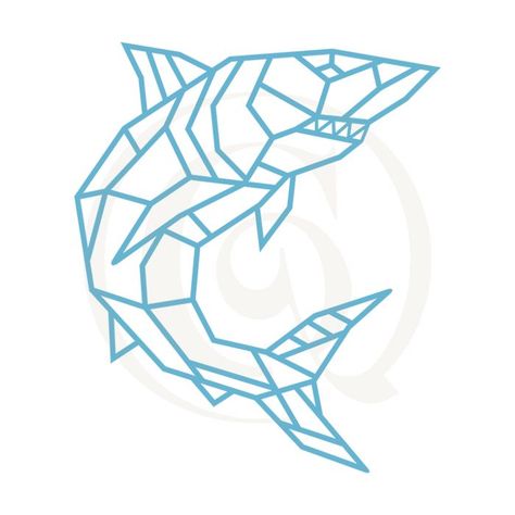 Wirework Shark  -  #DXF #Shark #SVG #Wirework Geometric Shark, Geometric Fish, Window Cling Vinyl, Geometric Art Animal, Shark Svg, Summer Tattoo, Chinese Tattoo, Graphic Design Infographic, Wood Art Projects