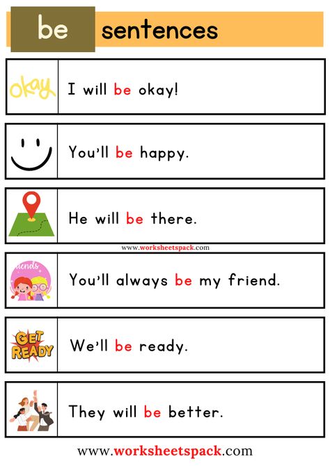 Sight Word Sentences Printable with Be Sight Word Sentences Free, Reading Practice For Kids, Sentences For Kindergarten, Reading Fluency Activities, Teaching Reading Comprehension, Sight Word Sentences, English Worksheets For Kindergarten, Free Printable Math Worksheets, Fluency Activities