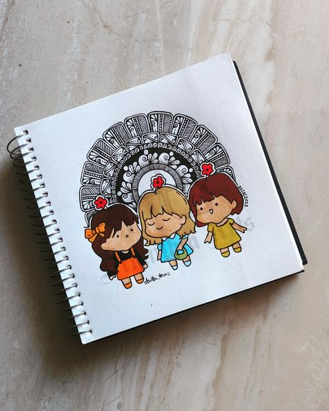 Friends forever 👭👭 Friendship Drawing Ideas, Friends Mandala Art, Zentangle Mandela, Friendship Sketches, Best Friend Crafts, Scape Painting, City Scape Painting, Mandala Illustration, Mandala Ideas