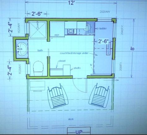 eddie-williams-green-life-shelters-8x12-tiny-house-design-003 8x12 Tiny House, Creative Studio Space, Off Grid Tiny House, Tiny Living Space, Tiny House Village, Diy Cabin, House Village, Ice Houses, House Cabin