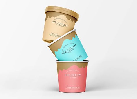 Free Paper Tub Ice Cream Mockup PSD - Good Mockups Ice Cream Jar, Dessert Packaging Design, Photoshop Templates Free, Ice Cream Stand, Ice Cream Packaging, Ice Cream Tubs, Ice Cream Containers, Dessert Packaging, Free Mockup Templates