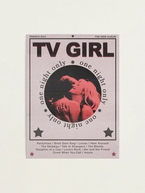 Tv Girl French Exit, French Exit, Girls Album, Band Stickers, Tv Girl, Dorm Posters, Girl Phone Cases, Collage Phone Case, Poster Illustration