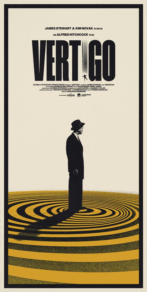 Film Posters Typography, Movie Poster Graphic Design, Concept Poster Design, Vertigo Poster, Insta Wall, Vertigo 1958, Noir Poster, Alt Posters, Poster Grafico