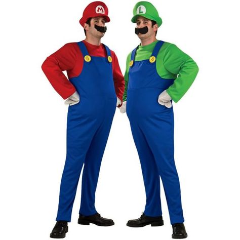 Mario Costume Diy, Cool Couple Halloween Costumes, Luigi Costume, Mario Y Luigi, Mario Costume, Costumes For Couples, Super Mario And Luigi, Fancy Dress Up, Halloween Costumes For Couples