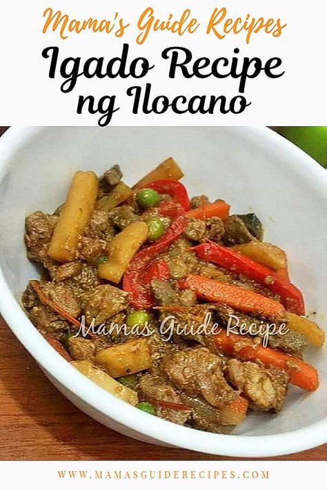 Igado is an authentic Ilocano dish made from pork tenderloin and pig innards cooked in a vinegar-soy sauce mixture Filipino Pork Recipes, Easy Filipino Recipes, Filipino Food Dessert, White Sauce Recipes, Native Foods, Filipino Style, Tenderloin Recipes, Filipino Dishes, Stuffed Pork Tenderloin