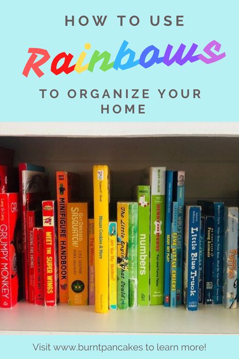 It is fun and easy to organize your home using rainbows. From book shelves and closets to plates and art supplies, rainbows can help make a room look brighter and more organized. Rainbow Book Organization, Rainbow Organization, Baby Bookshelf, Furniture Flipping Business, Rainbow Closet, Books Kids Room, Flipping Business, Billy Ikea, Crayon Drawing