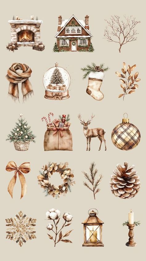 Editable cozy Christmas decorative design element set | premium image by rawpixel.com / Pinn Christmas Aesthetic Art, Christmas Cozy Aesthetic, Unicorn Art Drawing, Happy New Year Sign, New Year Sign, Xmas Letter, Xmas Hampers, Happy New Year Signs, Canva Christmas