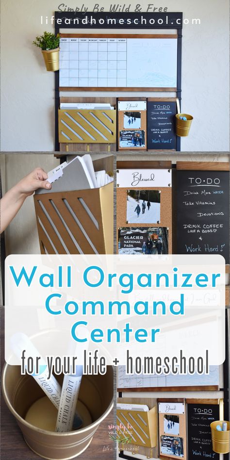 This amazing wall command center for families is the perfect way to organize your life + homeschool! Dollar Tree Homeschool, Small Space Homeschool Organization, Small Space Homeschool, Homeschool Organization For Small Spaces, Space Homeschool, Wall Command Center, Abeka Homeschool, Homeschool Organization Ideas, Paperwork Organization