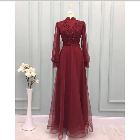 Bridesmaid Maroon Dress Hijab, Gamis Maroon Hijab, Dress Merah Maroon Hijab, Maroon Dress Hijab, Dress Merah Maroon, Red Dress Hijab, Dress With Outer, Maroon Hijab, Long Dress Hijab