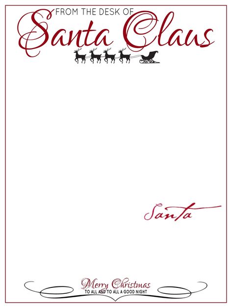 Santa Claus Letter Template, Stationary Desk, Santa Claus Letter, Clipart Letters, Santa Letter Template, Letter Template, Santa Letter, Special Education Classroom, Letter Templates