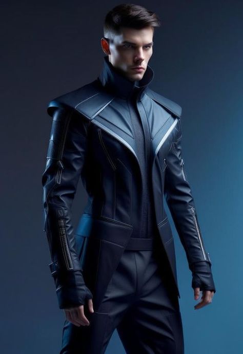 Futuristic Fashion Male, Scifi Outfit, Sci Fi Outfit, Cyberpunk Outfit, Sci Fi Clothing, Sci Fi Fashion, Leather Suit, Concept Clothing, Cyberpunk Fashion