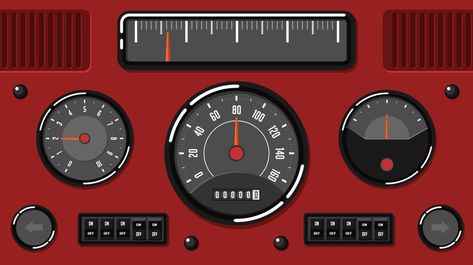 Old Car Dashboard UI Free Vector Vintage Car Dashboard, Old Car Dashboard, Vaporwave Design, Toys Template, Car Ui, Paper Toys Template, Face Accessories, Dashboard Ui, Car Dashboard