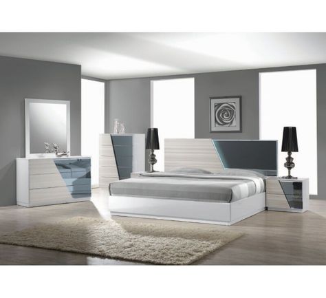 California King Bedroom Sets, Contemporary Bedroom Sets, 2 Nightstands, 5 Piece Bedroom Set, Platform Bedroom Sets, Modern Style Bedroom, Bed Platform, King Bedroom Sets, Bedroom Bed Design