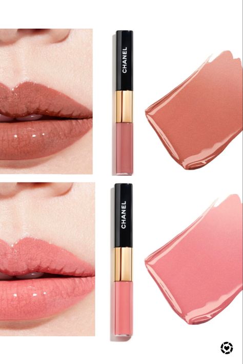 Chanel Lip Tint, Chanel Le Rouge Duo Ultra Tenue Swatches, Chanel Le Rouge Duo, Chanel Lip, Champagne Color Dress, Spring Color Palette, Fashion Terms, Spring Color, Burt's Bees