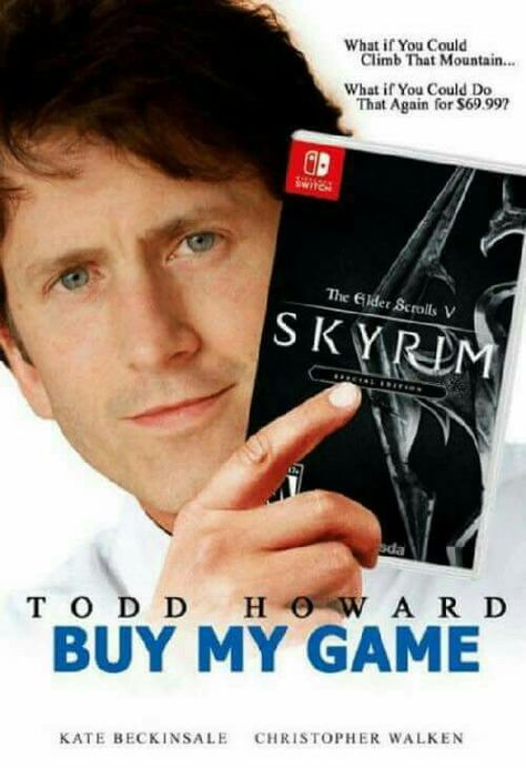 Necromancer Bard, Todd Howard, Writer Memes, The Best Game, Christopher Walken, Be Cool, Elder Scrolls, Skyrim, I Am Game