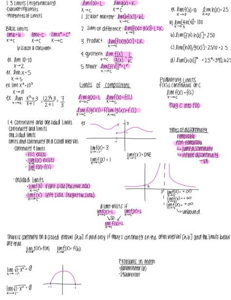 Limits And Continuity Notes, Math Limits, Limits Calculus, Limits And Continuity, Calculus Notes, Maths Notes, Ipad Notes, Organization Notes, Handwriting Samples