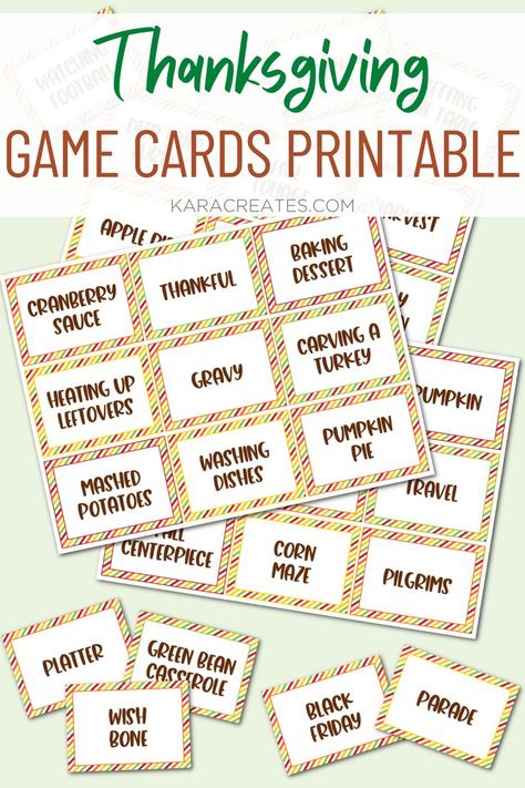 Gather the entire family together for a fun Thanksgiving game night using these Thanksgiving Game Cards! Play Charades, Pictionary, CatchPhrase, and Head’s Up with these free game cards and have a blast together as a family. Thanksgiving Heads Up Game, Thanksgiving Pictionary, Thanksgiving Charades, Heads Up Game, Fun Drawing Games, Fun Thanksgiving Games, Fun Thanksgiving Crafts, Charades Game, Free Thanksgiving Printables