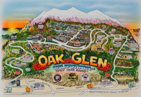 Oak Glen map   🍎🍂 Oak Glen California, Oak Glen, Family Vacation Spots, Fall Events, Silver Lake, Winter Travel, Get Directions, Vacation Spots, Breathtaking Views