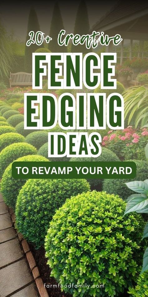 20+ Stunning Fence Edging Ideas That Transform Your Garden 45 Mini Fence Front Yard, Fence Edge Landscaping, Aluminum Fence Landscaping, Fence Border Landscaping, Wood Landscape Edging, Sidewalk Edging, Fence Edging Ideas, Unique Fence Ideas, Fence Edging