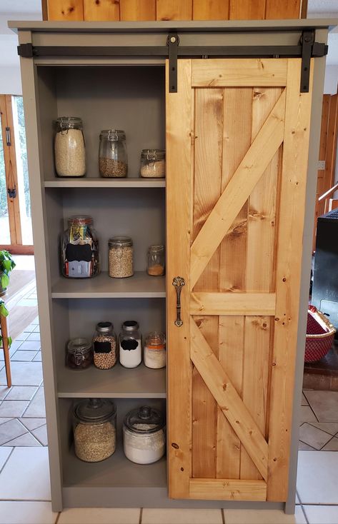 Barn Door Bookcase, Wood Crate Shelves, Crate Shelf, Diy Patio Table, Door Bookcase, Bookcase Diy, Door Plan, New Hampton, Crate Shelves