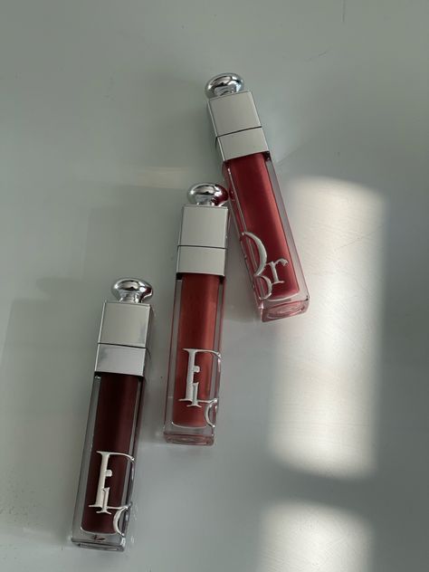 Shades Are: 

- Mahogany (darkest brown)
- Intense Spice (light brown)
- Intense Rosewood (Dark brownish/pink)
-photo taken by me- Dior Lipgloss Aesthetic, Rich Stuff, Aesthetic Dior, Dior Lipgloss, Life Core, Glossier Gloss, Dior Makeup, Makeup Concealer, Eye Concealer